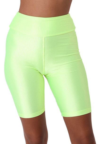 Bermuda Fitness Feminina Biker Canelada com Recortes