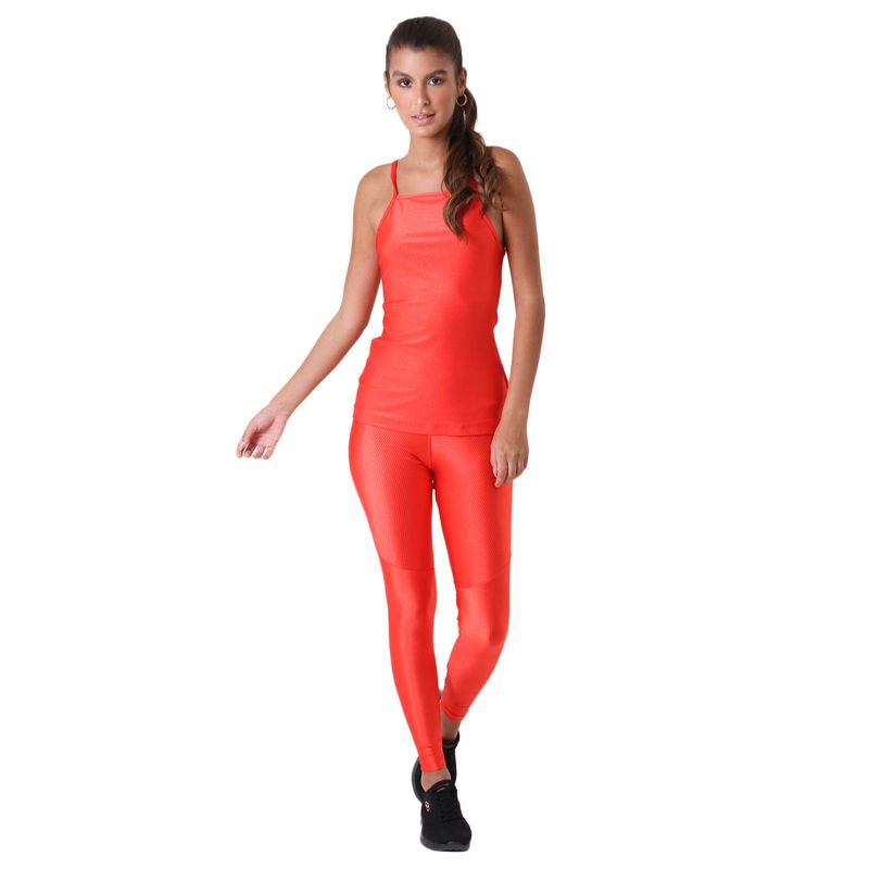 Calça Legging Feminina Canelada com Recortes