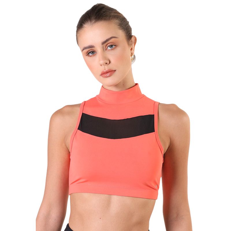 Top Fitness Sem Bojo Gola Alta Recorte Tule  Compress II