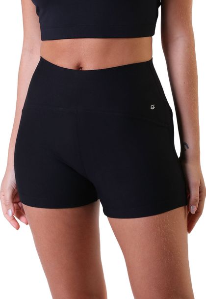 Shorts Fitness Feminino Curto Básico  Power Preto