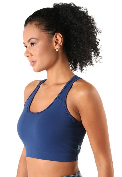 Top Fitness Nadador Com Recortes Sem Bojo de Alta Compressão