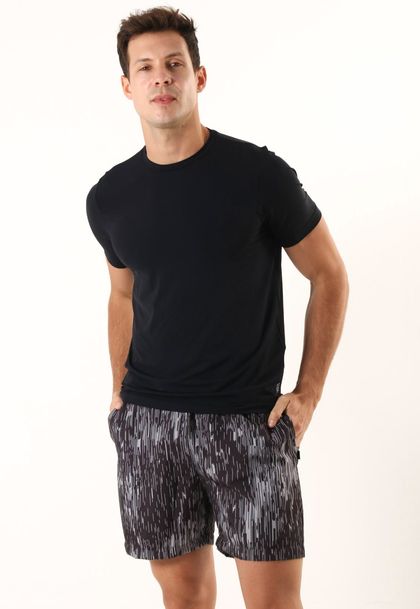 Shorts Masculino Com Bolso Lateral 7 Polegadas Wind Black