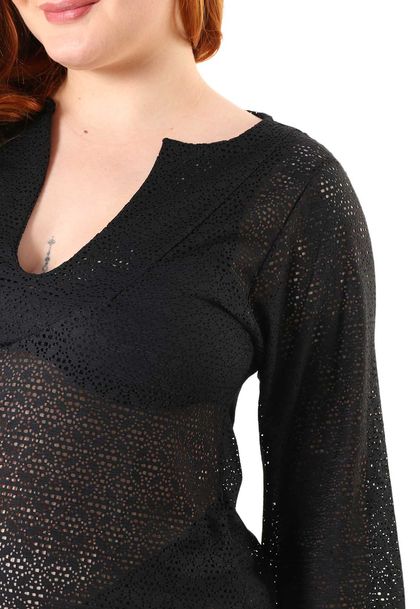Saída de Praia / Vestido Saída de Praia Gola V Laise Classic