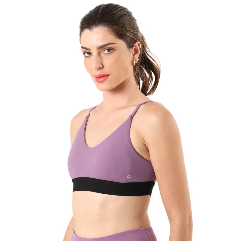Top Fitness Com Bojo Decote V Compress