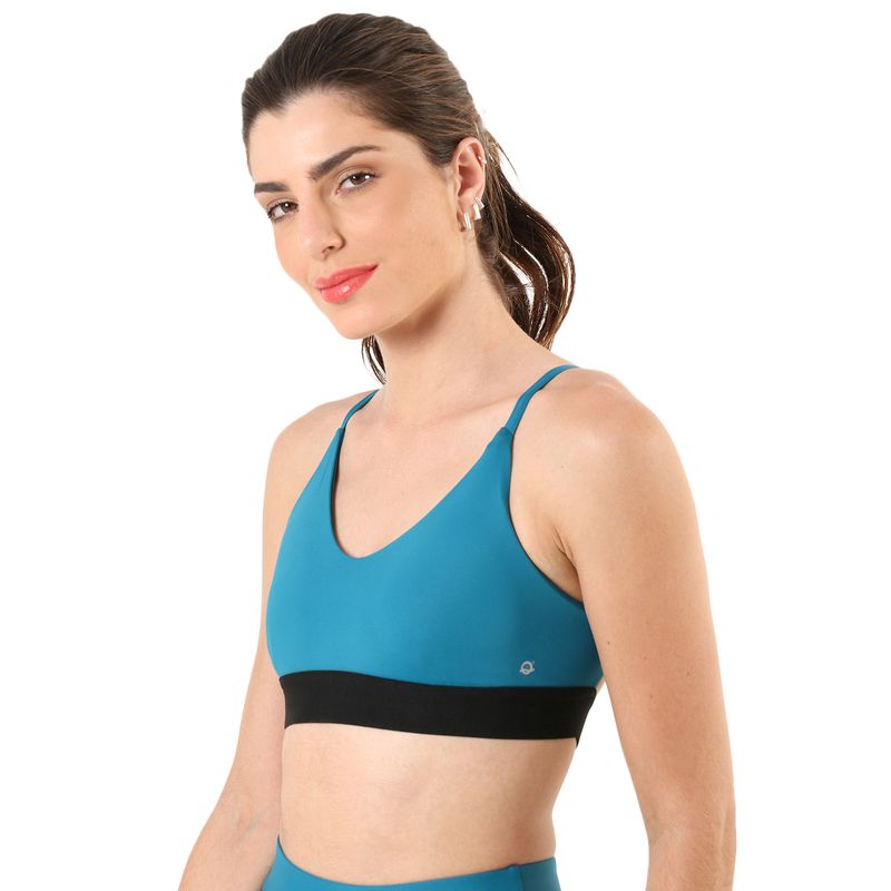 Top Fitness Com Bojo Decote V Compress