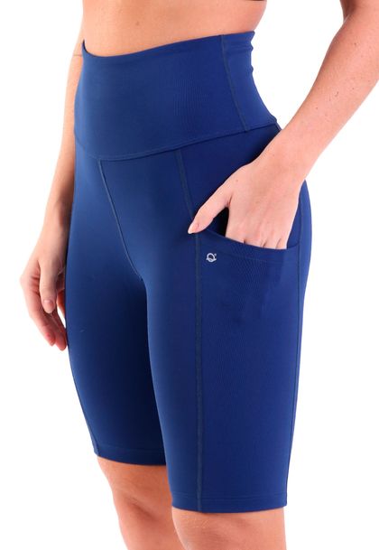 Bermuda Fitness Feminina Biker Anti Celulite com Bolsos Laterais