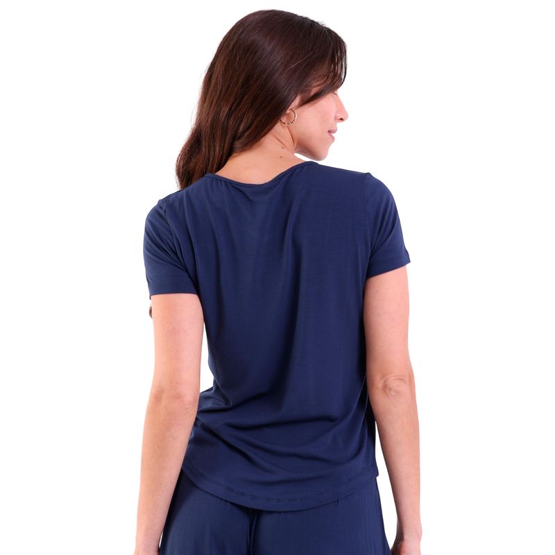 Blusa Feminina Baby Look Decote V Visco