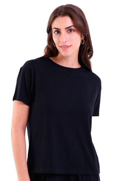 Blusa Feminina Manga Curta Básic Ampla Visco