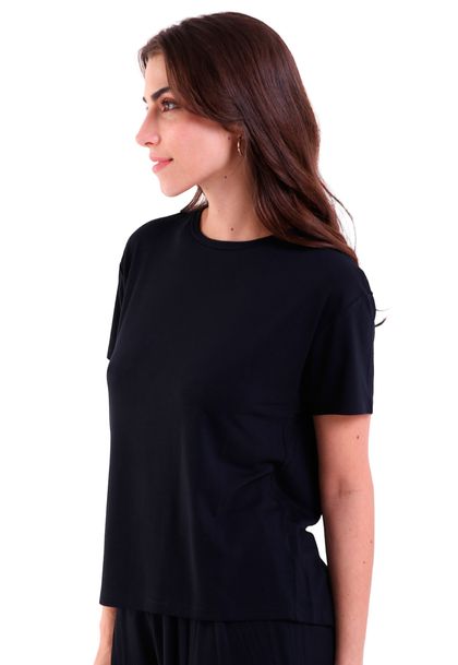Blusa Feminina Manga Curta Básic Ampla Visco