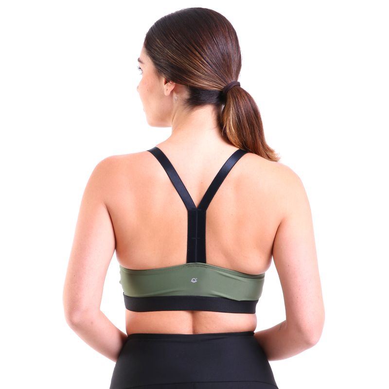 Top Fitness Com Bojo Removível Decote V de Alta Compressão