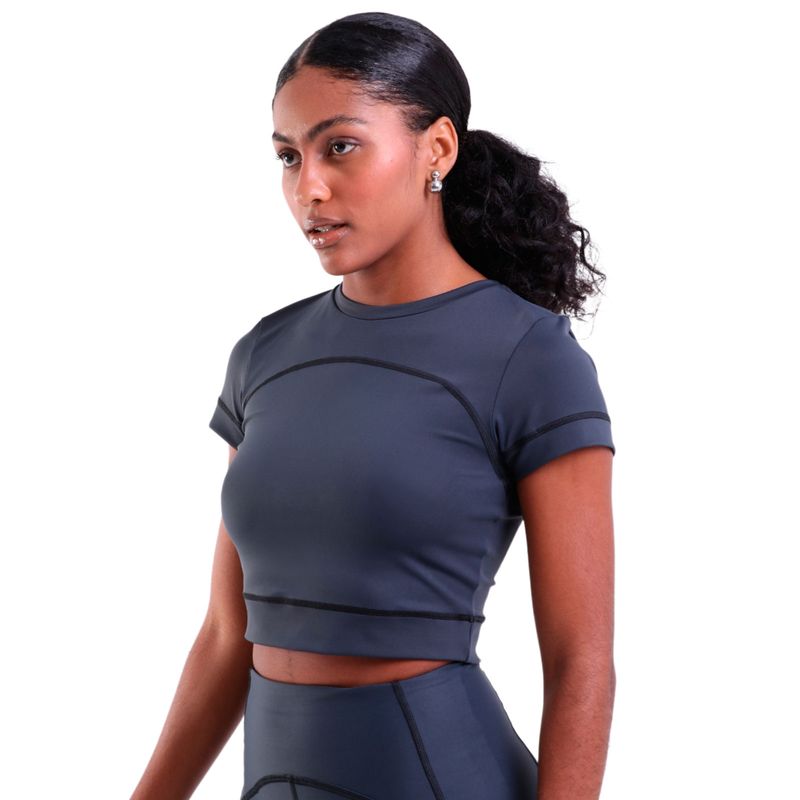 Top Fitness Sem Bojo De Alta Compressão Com Detalhes