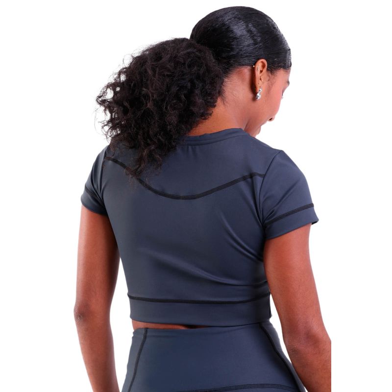 Top Fitness Sem Bojo De Alta Compressão Com Detalhes