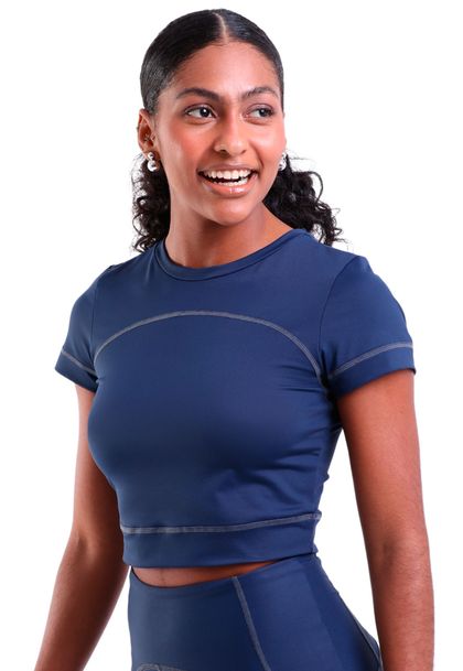 Top Fitness Sem Bojo De Alta Compressão Com Detalhes