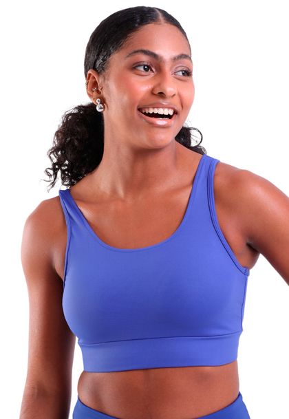Top Fitness Com Bojo Decote V nas Costas de Alta Compressão