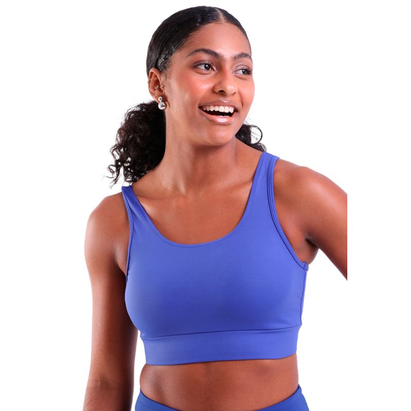 Top Fitness Com Bojo Decote V nas Costas de Alta Compressão