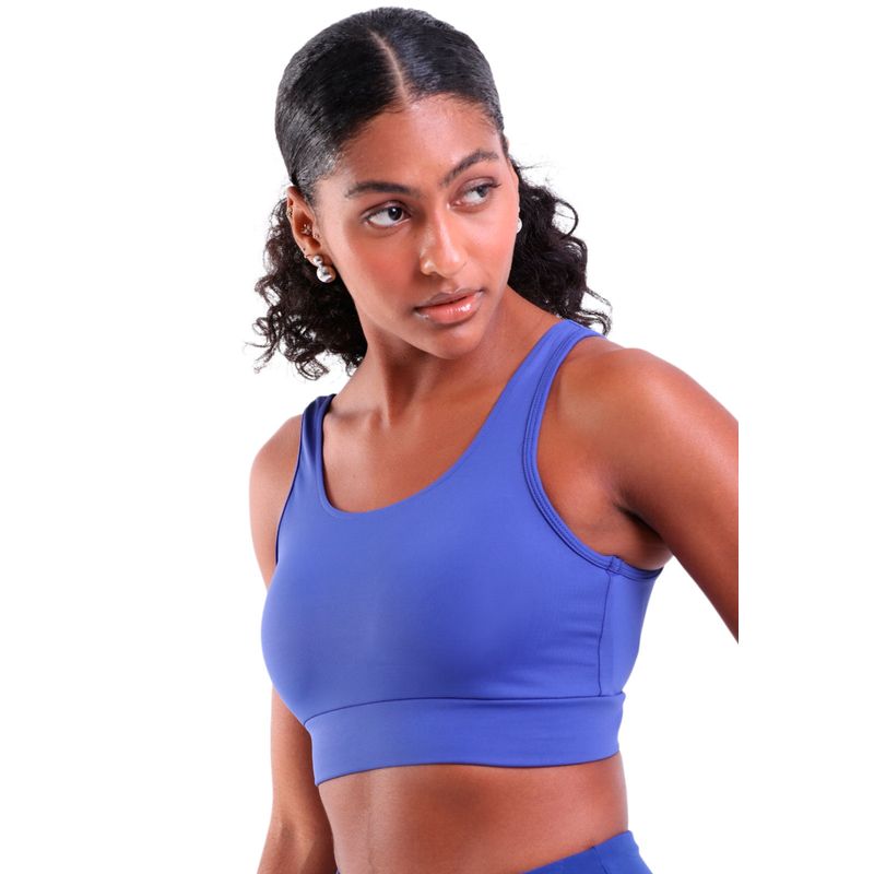 Top Fitness Com Bojo Decote V nas Costas de Alta Compressão