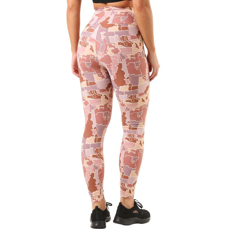 Calça Legging Estampada Cós Alto Trendz Puzzle Rose