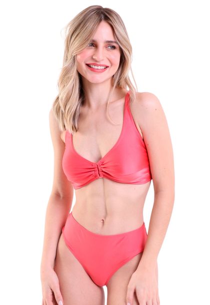 Biquíni Clássico com Argola E Calcinha Sunquíni Trilobal Pimenta Rosa