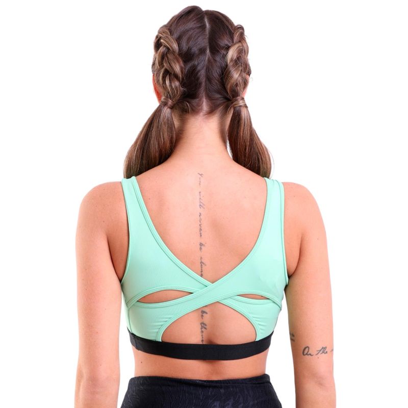 Top Fitness Bojo Removível Costas Transpassadas De Compress