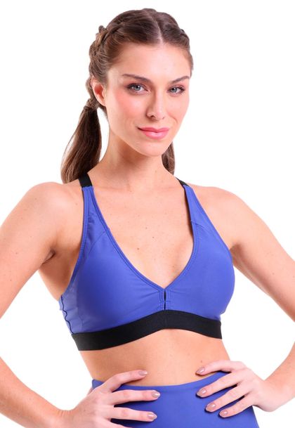 Top Fitness Com Bojo Removível Decote V de Alta Compressão