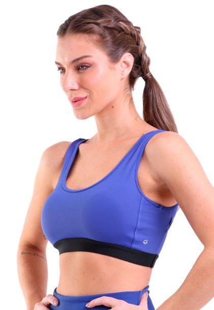 Top Fitness Com Bojo Removível Costas Transpassadas de Alta Compressão