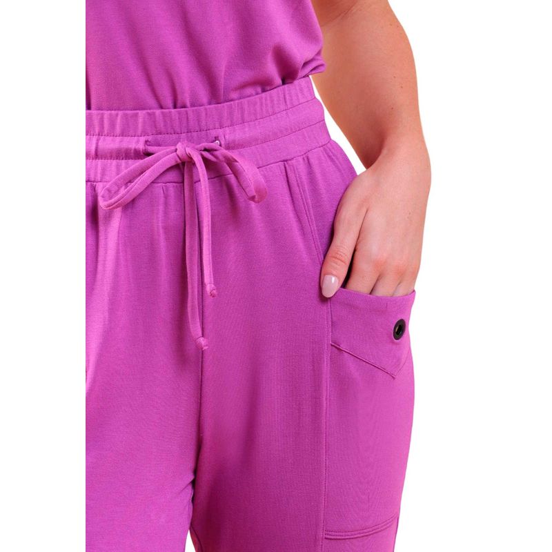 Calça Feminina Reta Com Bolsos Moletinho