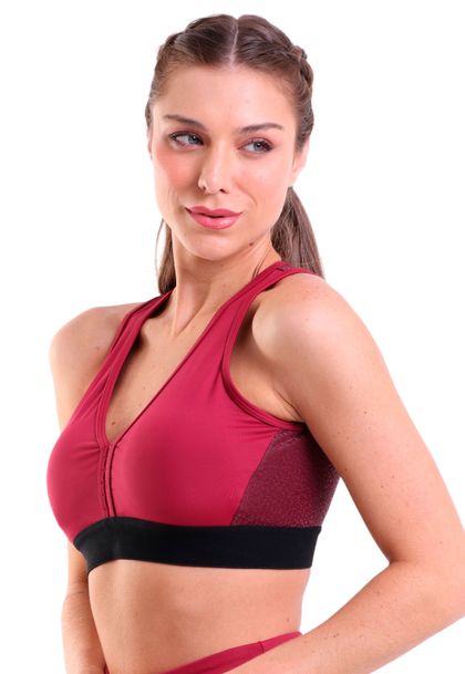 Top Fitness Bojo Decote V Vazado  De Alta Compressão