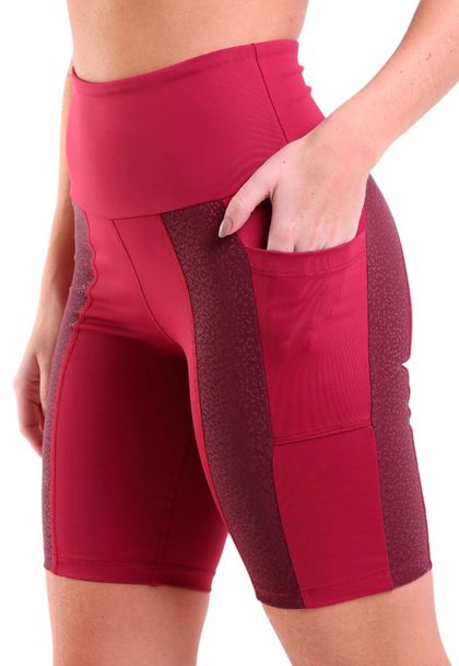 Bermuda Fitness Com Recorte e Bolsos De Alta Compressão