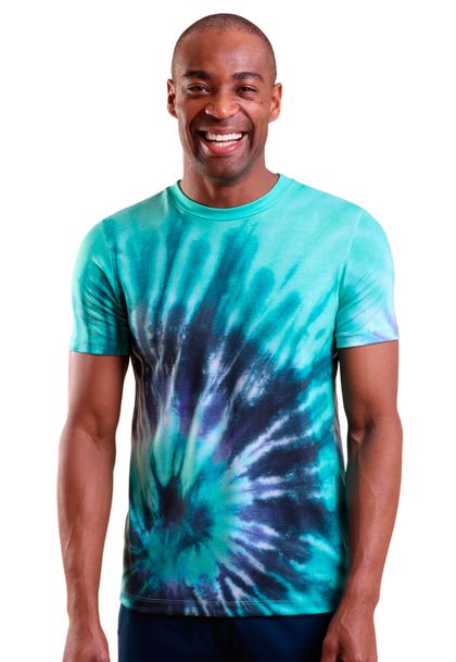 Camiseta Masculina Manga Curta Tie Dye Verde
