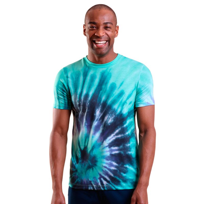 Camiseta Masculina Manga Curta Tie Dye Verde