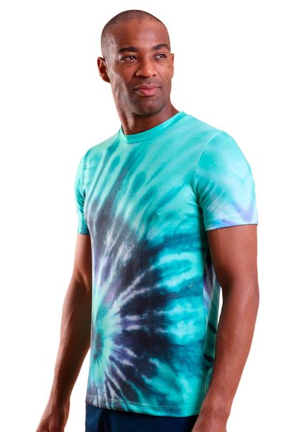 Camiseta Masculina Manga Curta Tie Dye Verde