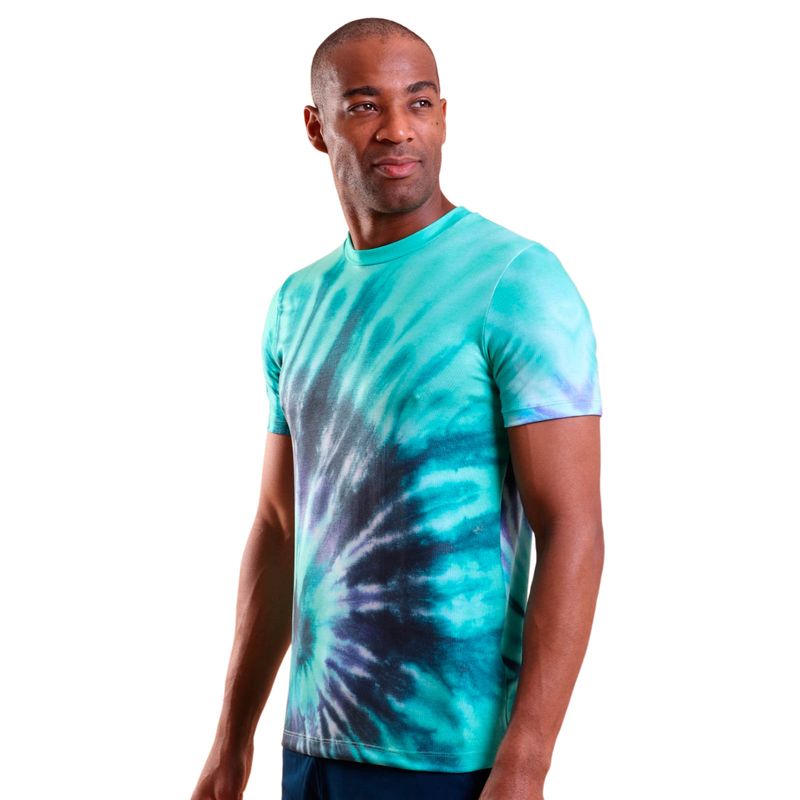 Camiseta Masculina Manga Curta Tie Dye Verde