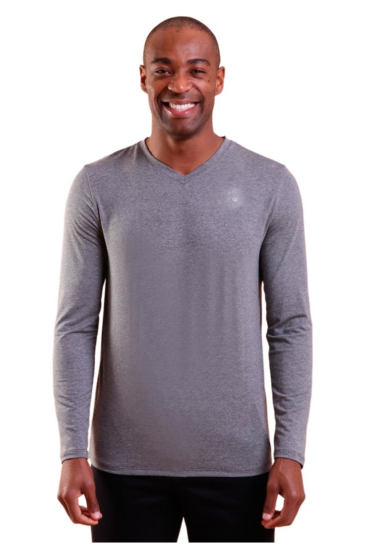 Sueter Masculino Manga Longa Decote V Viscose Mescla M dio