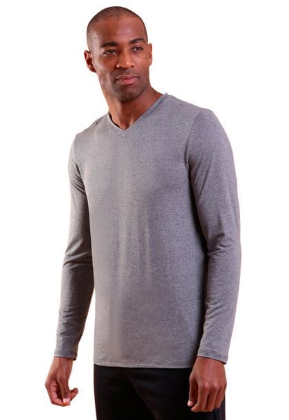 Sueter Masculino Manga Longa Decote V Viscose