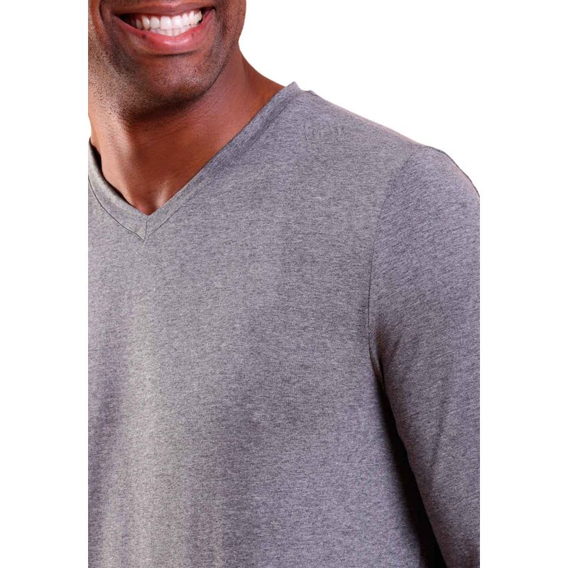 Sueter Masculino Manga Longa Decote V Viscose