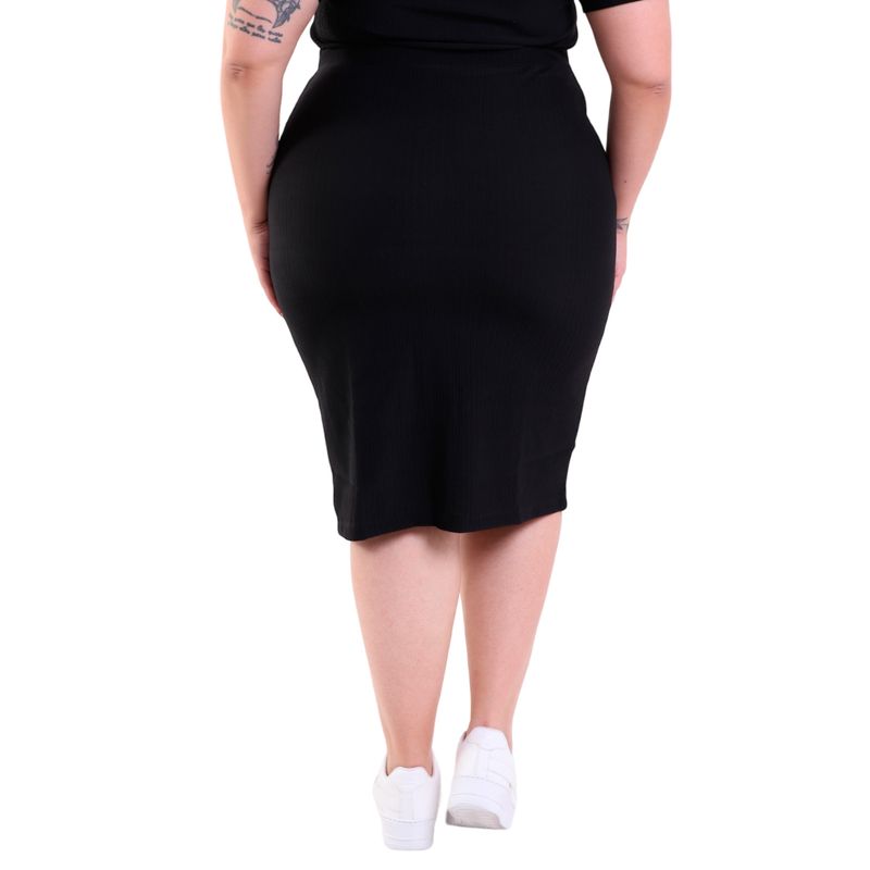 Saia Feminina Midi Plus Size Plissada