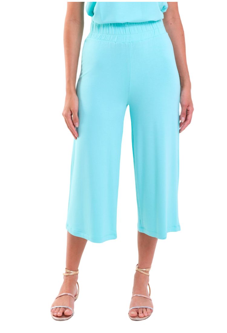 Cal a Pantacourt C s Largo Viscose Trendz Verde gua lojaliquido