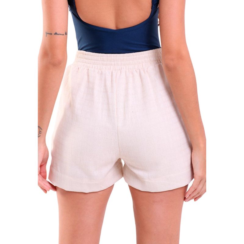Shorts Curto de Linho com Bolsos Cairo Areia