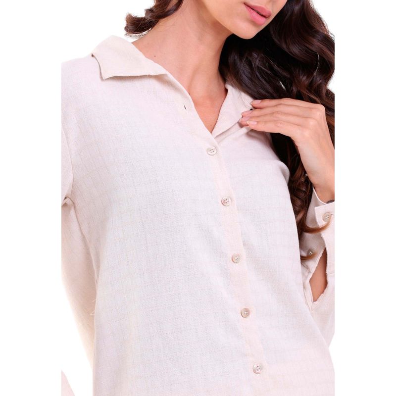 Camisão Feminino Linho Mullet Manga Longa Cairo