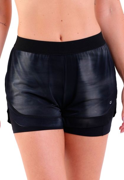 Shorts Fitness Feminino com Sobreposição Malibu