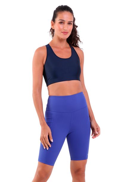 Conjunto Fitness Top Tech e Bermuda Com Bolsos