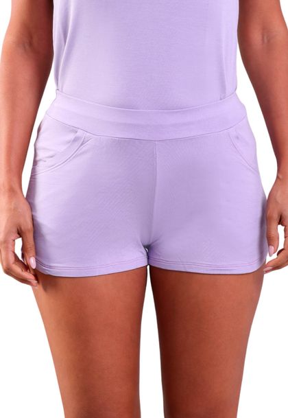 Shorts Curto Feminino com Bolsos Moletinho