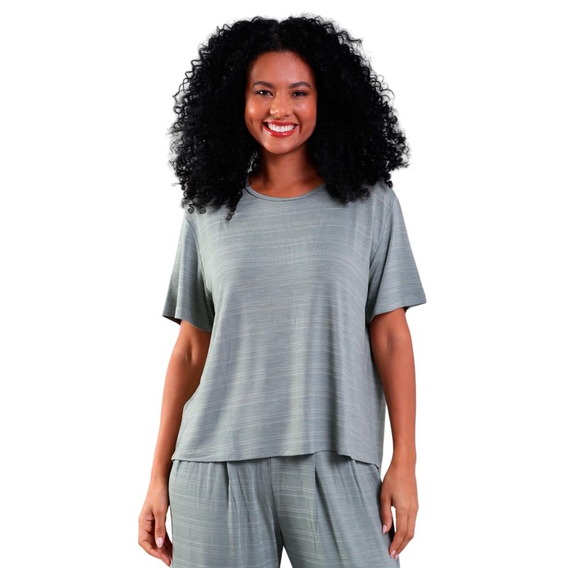 Blusa Feminina Abertura nas Costas Manga Curta