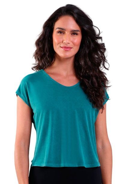 Blusa Feminina Ampla Manga Curta Verde
