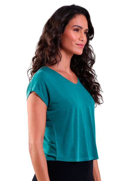 Blusa Feminina Ampla Manga Curta Verde