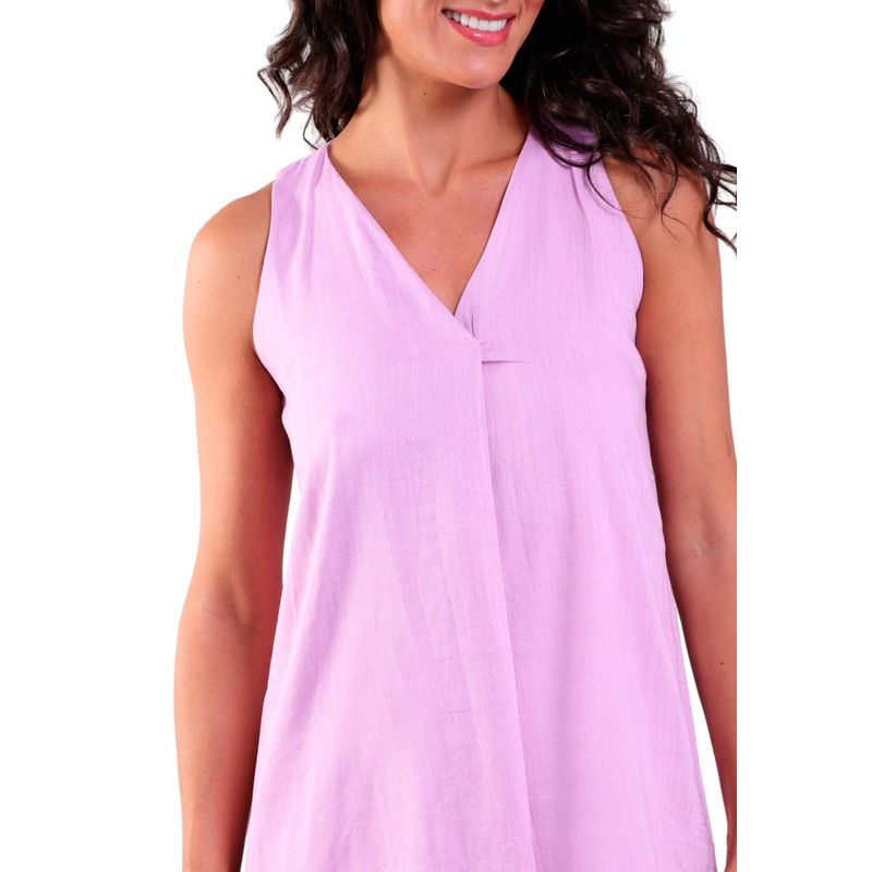 Vestido Linho Curto Decote V
