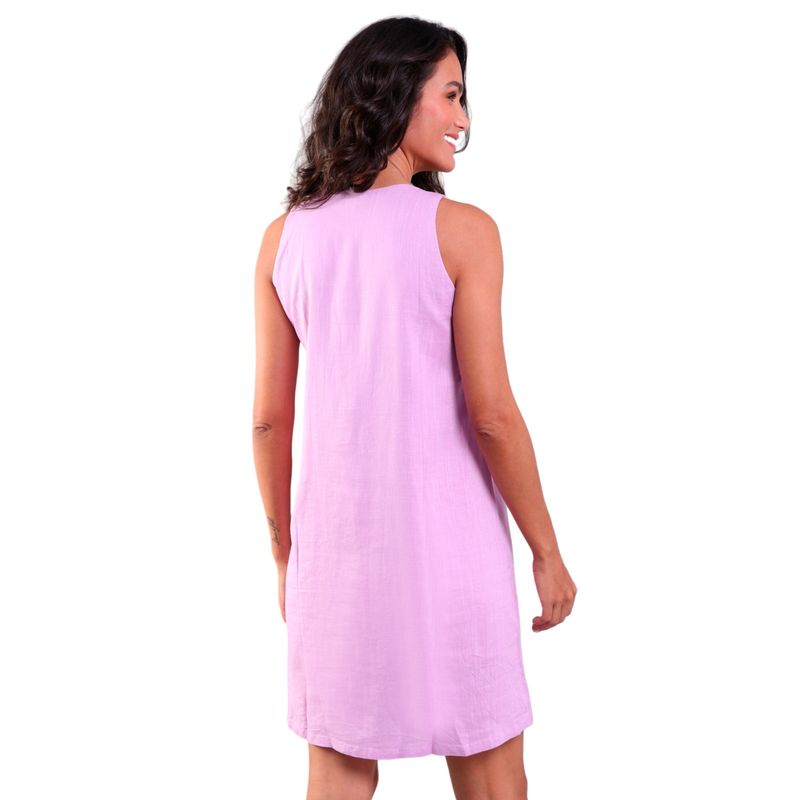 Vestido Linho Curto Decote V