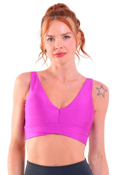 Top Fitness Decote V Cós Transpassado Trilobal