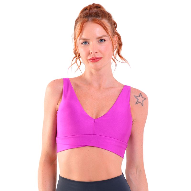 Top Fitness Decote V Cós Transpassado Trilobal
