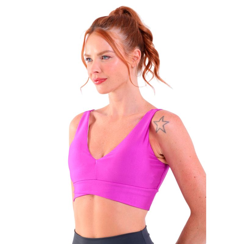 Top Fitness Decote V Cós Transpassado Trilobal